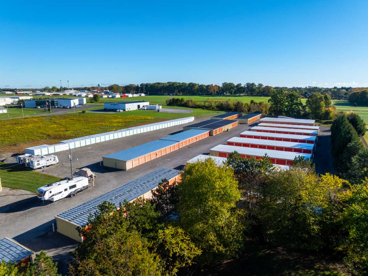 4a-home-small Aerial view of storage units.